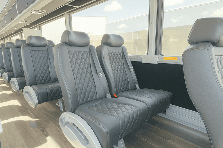 interior of Vista Coach Bus Service charter bus