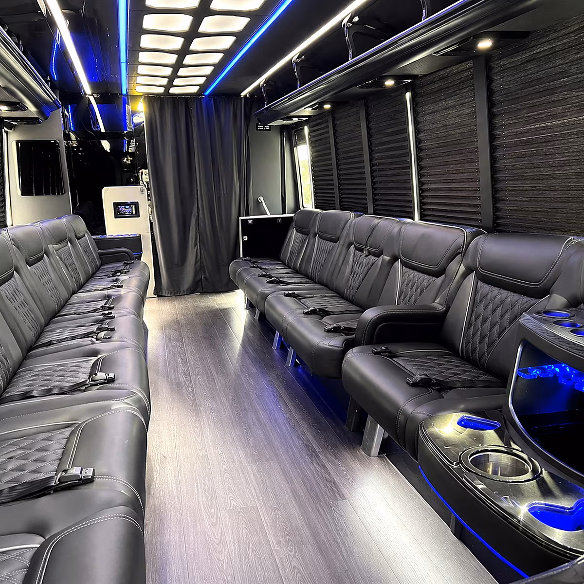 vista party bus rental interior